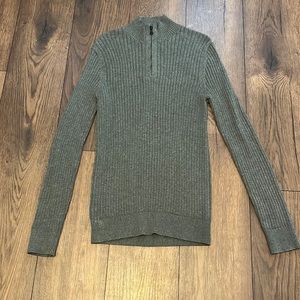 Express mens grey pullover 1/4 zip sweater